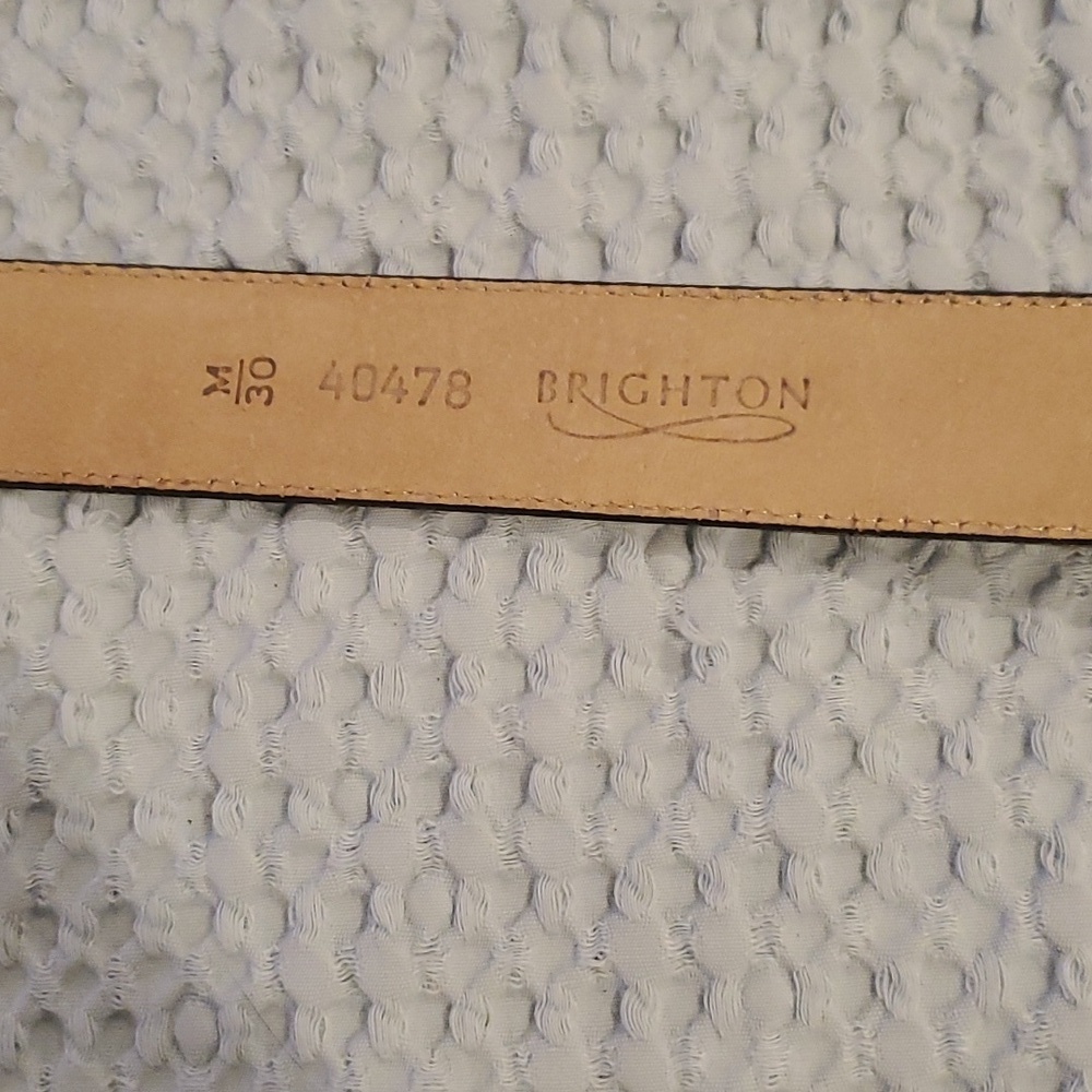Brighton Vintage Panda bamboo Buckle Leather Belt Size M - Picture 4 of 4